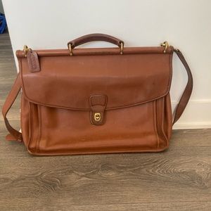 Coach leather briefcase tan vintage